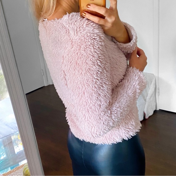 ❄️ CONTEMPORARY BLUSH FAUX FUR TEDDY JACKET! - Picture 5 of 14